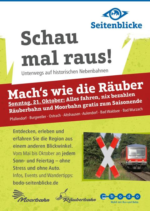 Kostenfreie Fahrt auf Räuberbahn und Moorbahn am 21. Oktober
