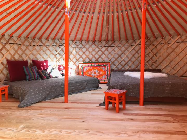 Mongolische Jurte Innenbereich
